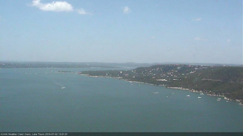 Lake Travis webcam, July 2, 2016 12:20 PM CT