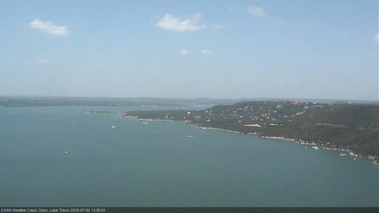 Lake Travis webcam, July 2, 2016 12:30 PM CT