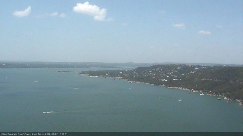 Lake Travis webcam, July 2, 2016 12:35 PM CT