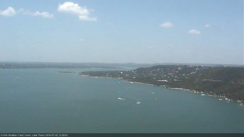 Lake Travis webcam, July 2, 2016 12:40 PM CT