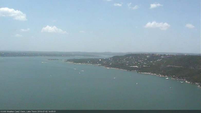 Lake Travis webcam, July 2, 2016 1:25 PM CT