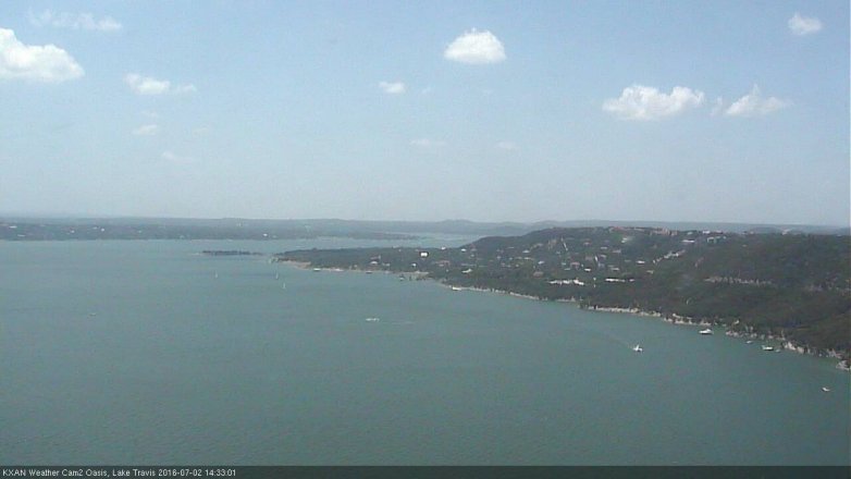 Lake Travis webcam, July 2, 2016 1:40 PM CT