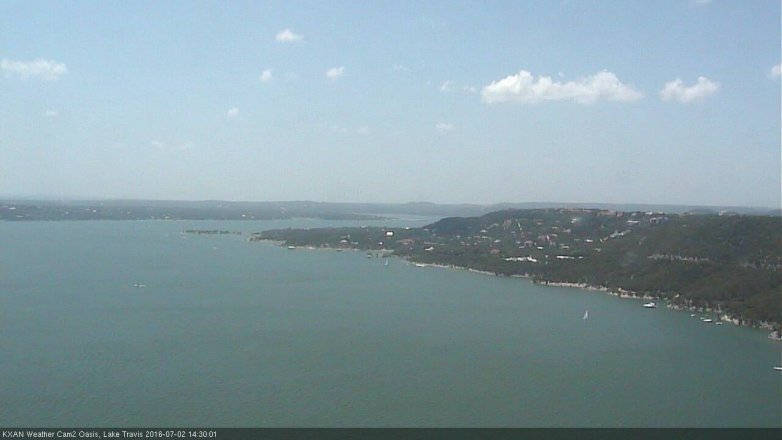 Lake Travis webcam, July 2, 2016 1:45 PM CT