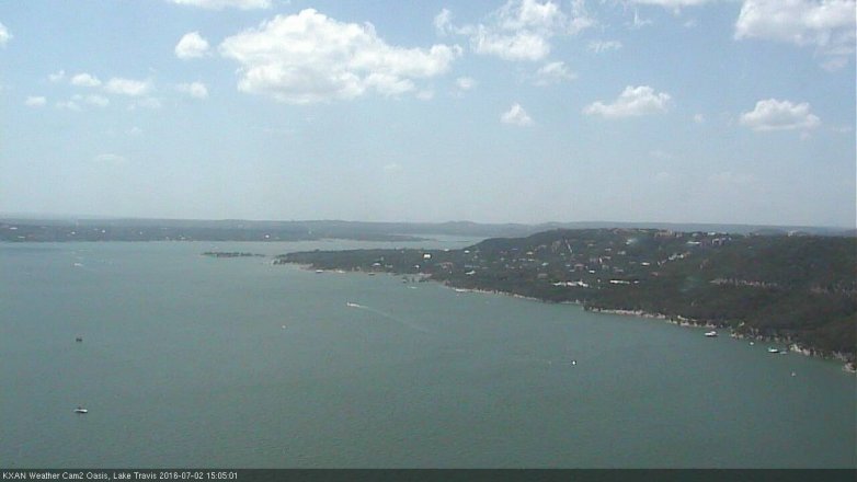 Lake Travis webcam, July 2, 2016 2:35 PM CT