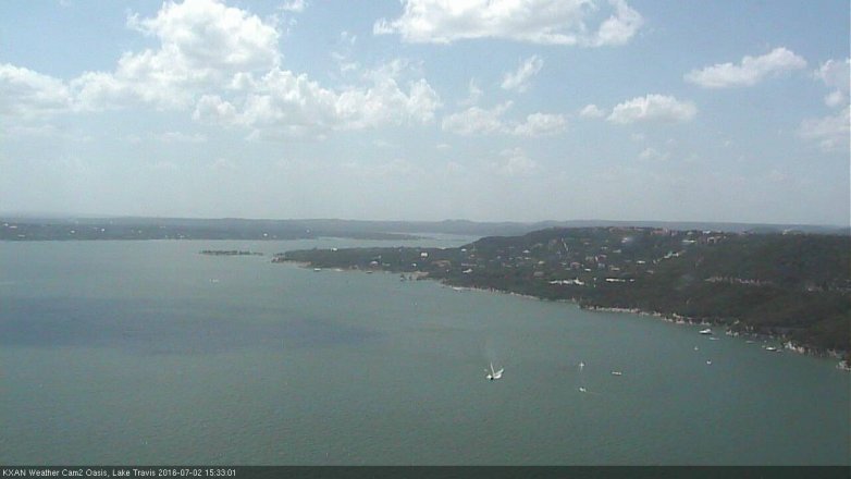 Lake Travis webcam, July 2, 2016 2:45 PM CT
