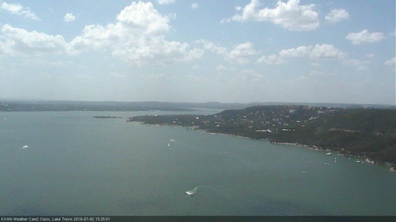 Lake Travis webcam, July 2, 2016 2:55 PM CT