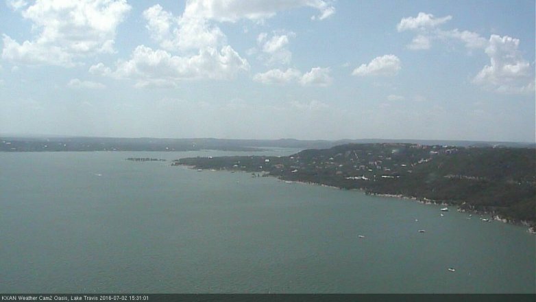 Lake Travis webcam, July 2, 2016 3:00 PM CT