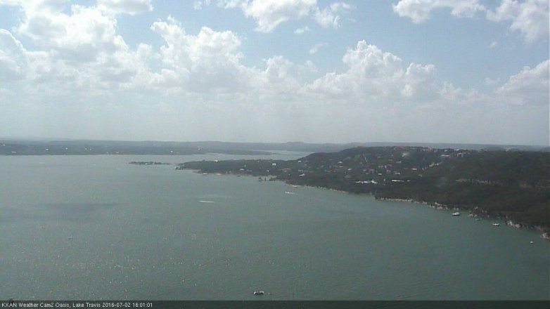 Lake Travis webcam, July 2, 2016 3:25 PM CT