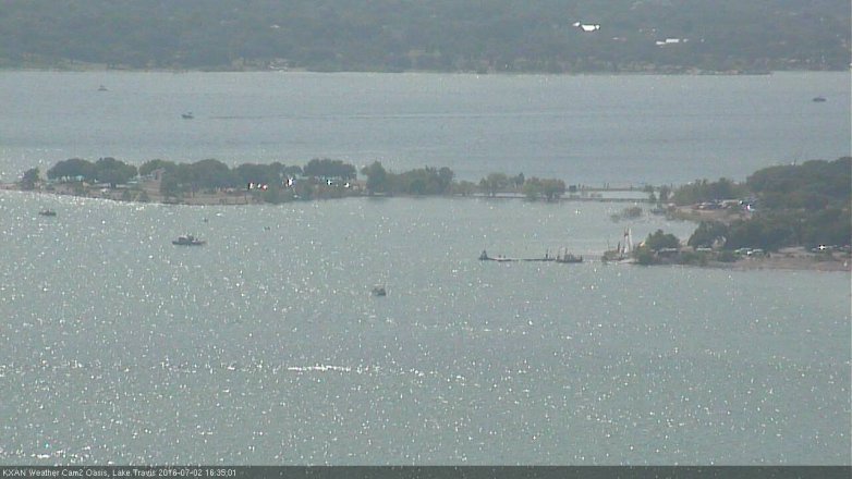 Lake Travis webcam, July 2, 2016 3:50 PM CT