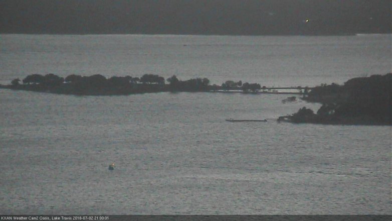 Lake Travis webcam, July 2, 2016 8:30 PM CT
