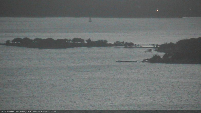 Lake Travis webcam, July 2, 2016 8:35 PM CT