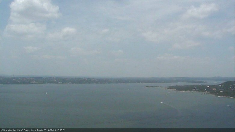 Lake Travis webcam, July 3, 2016 12:05 PM CT