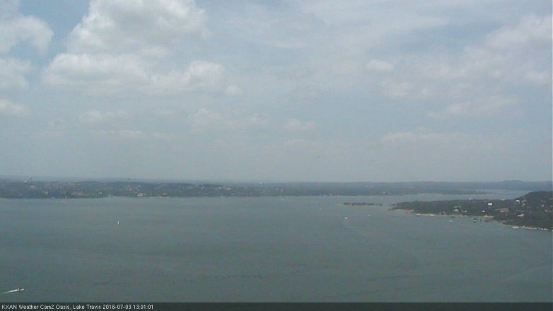 Lake Travis webcam, July 3, 2016 12:10 PM CT