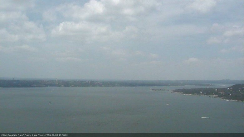Lake Travis webcam, July 3, 2016 12:20 PM CT