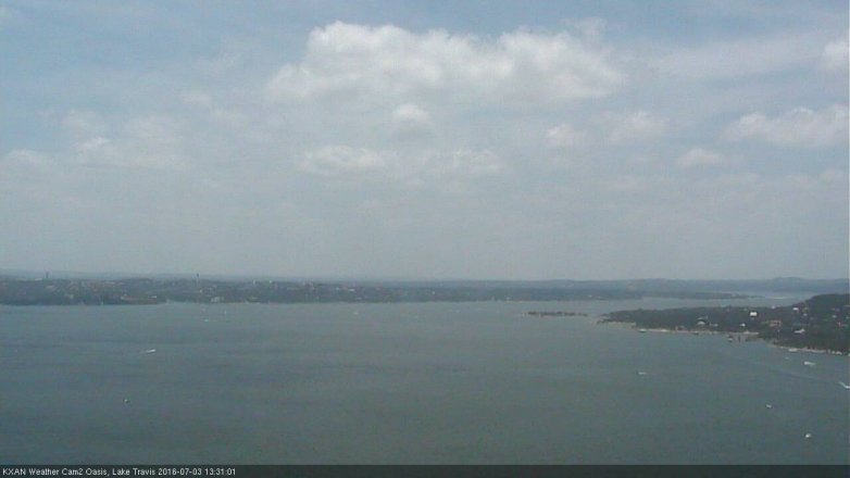 Lake Travis webcam, July 3, 2016 12:45 PM CT