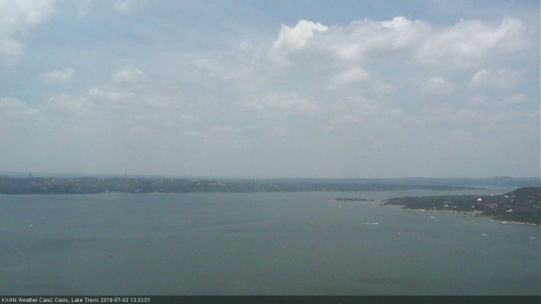 Lake Travis webcam, July 3, 2016 1:05 PM CT