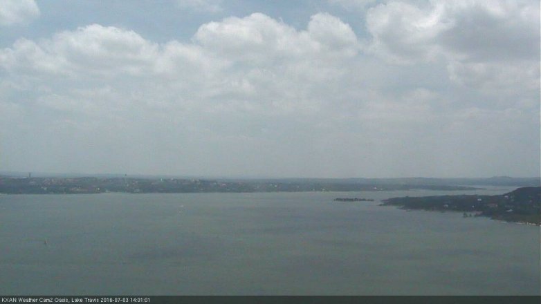 Lake Travis webcam, July 3, 2016 1:15 PM CT