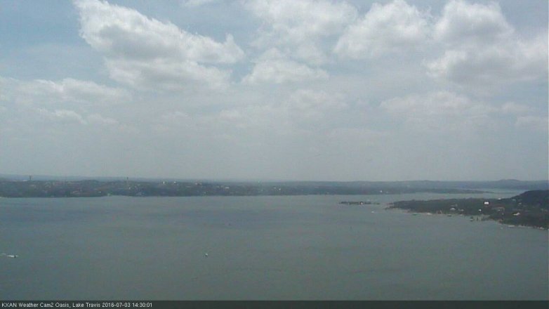 Lake Travis webcam, July 3, 2016 1:55 PM CT