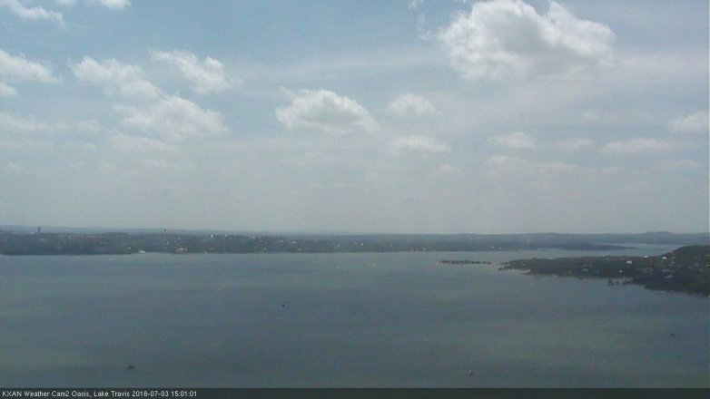 Lake Travis webcam, July 3, 2016 2:05 PM CT