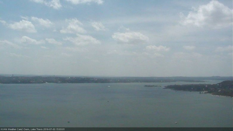 Lake Travis webcam, July 3, 2016 2:20 PM CT