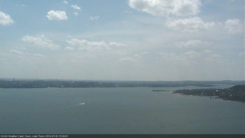 Lake Travis webcam, July 3, 2016 2:35 PM CT