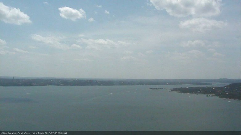 Lake Travis webcam, July 3, 2016 2:45 PM CT