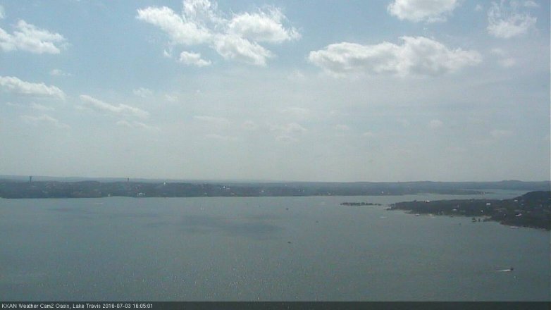 Lake Travis webcam, July 3, 2016 3:15 PM CT