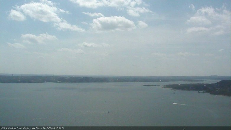 Lake Travis webcam, July 3, 2016 3:20 PM CT