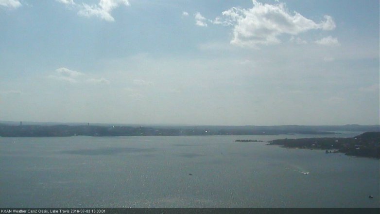 Lake Travis webcam, July 3, 2016 3:45 PM CT