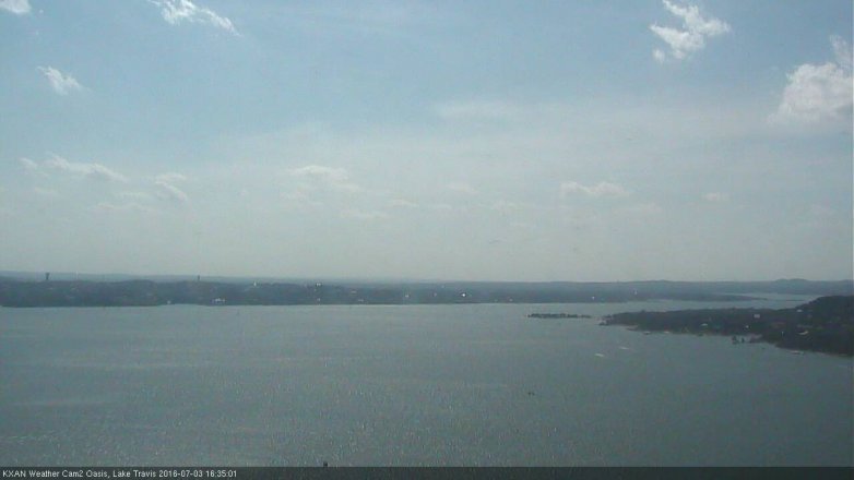 Lake Travis webcam, July 3, 2016 3:50 PM CT