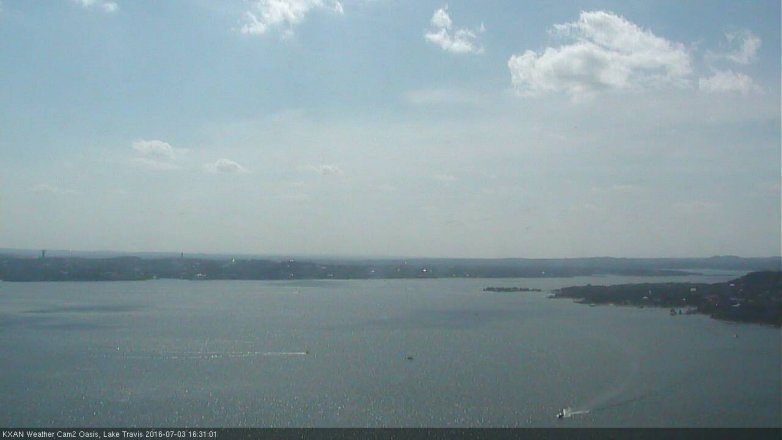 Lake Travis webcam, July 3, 2016 3:55 PM CT