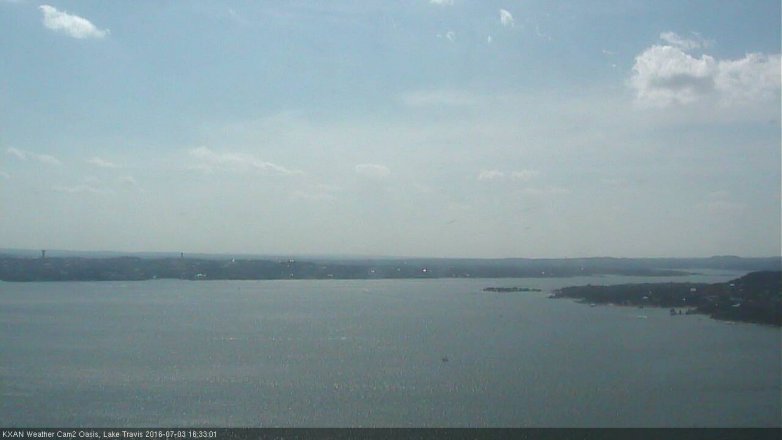 Lake Travis webcam, July 3, 2016 4:05 PM CT