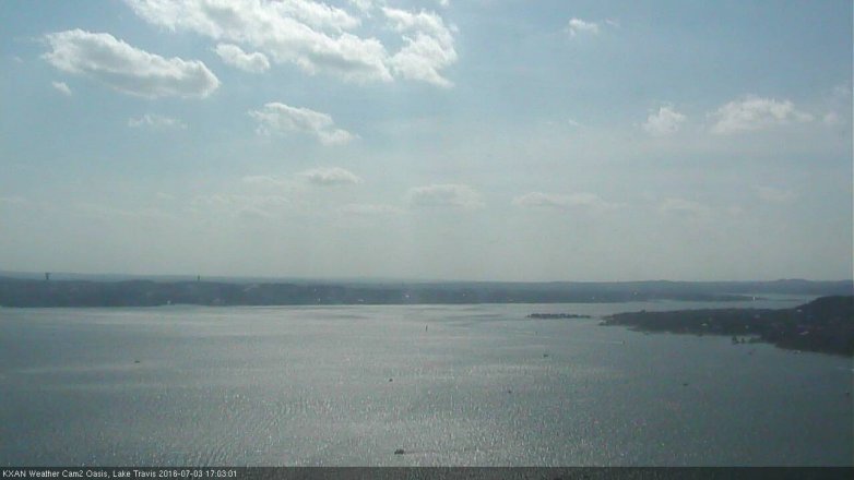 Lake Travis webcam, July 3, 2016 4:20 PM CT