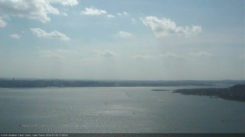 Lake Travis webcam, July 3, 2016 4:30 PM CT