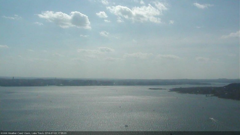 Lake Travis webcam, July 3, 2016 4:35 PM CT