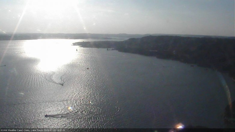 Lake Travis webcam, July 3, 2016 6:20 PM CT