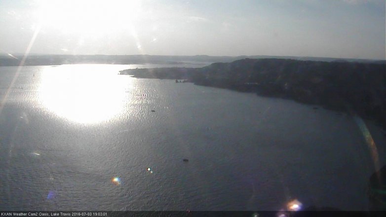 Lake Travis webcam, July 3, 2016 6:25 PM CT