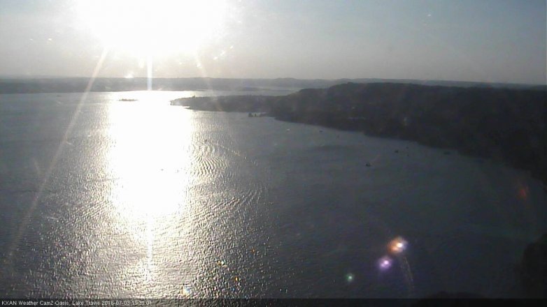 Lake Travis webcam, July 3, 2016 6:50 PM CT