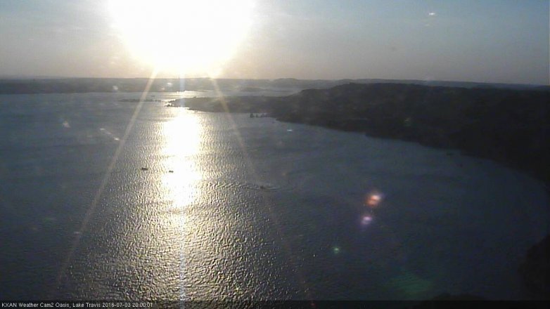 Lake Travis webcam, July 3, 2016 7:15 PM CT