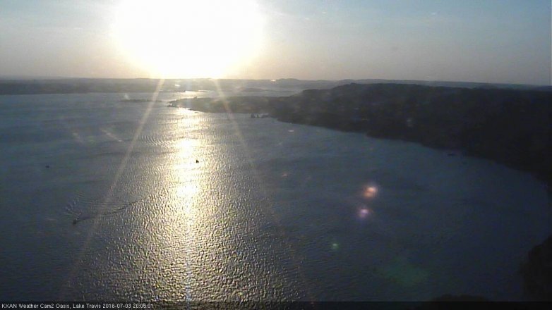Lake Travis webcam, July 3, 2016 7:25 PM CT