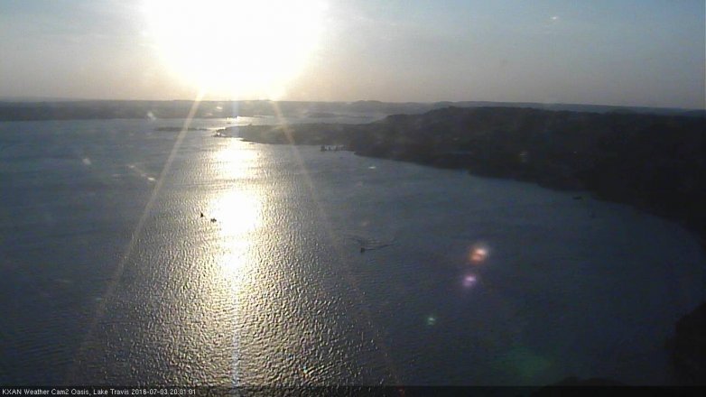 Lake Travis webcam, July 3, 2016 7:30 PM CT