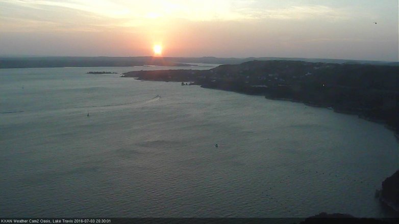 Lake Travis webcam, July 3, 2016 7:40 PM CT