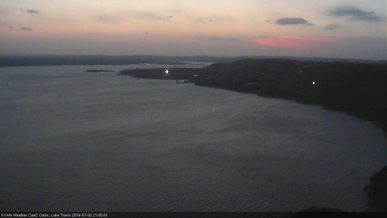 Lake Travis webcam, July 3, 2016 8:15 PM CT