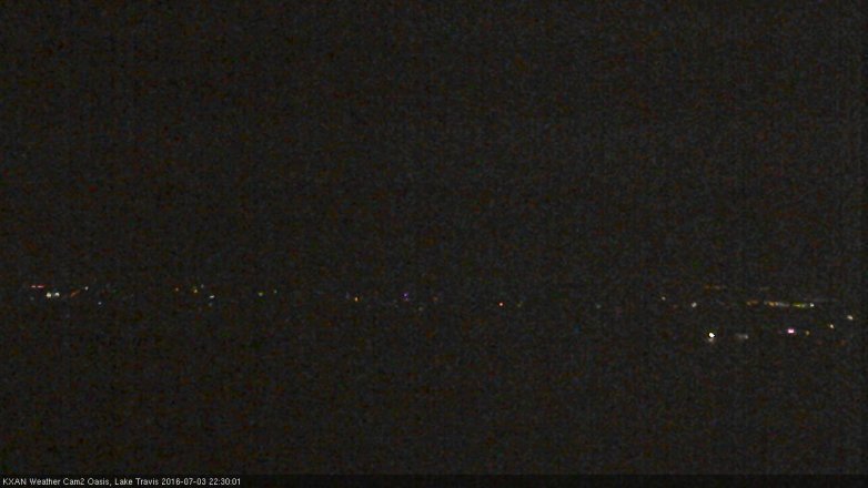 Lake Travis webcam, July 3, 2016 9:50 PM CT