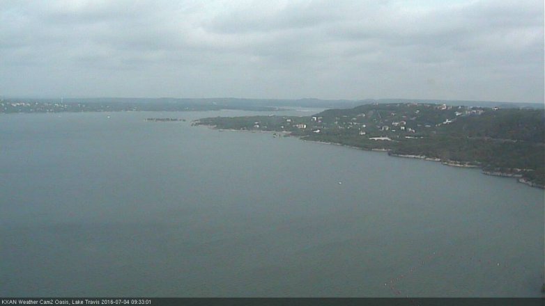 Lake Travis webcam, July 4, 2016 9:00 AM CT