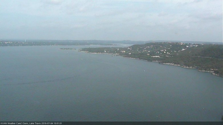 Lake Travis webcam, July 4, 2016 9:05 AM CT