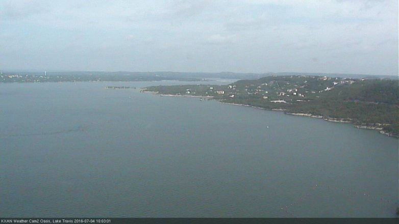 Lake Travis webcam, July 4, 2016 9:15 AM CT