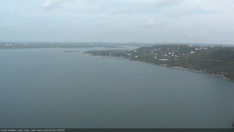 Lake Travis webcam, July 4, 2016 9:30 AM CT