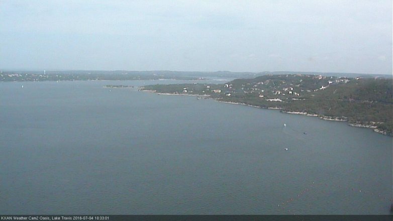 Lake Travis webcam, July 4, 2016 9:45 AM CT