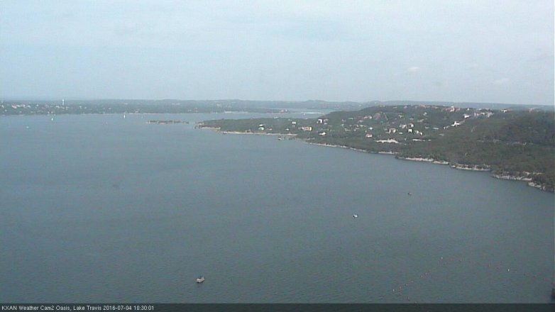 Lake Travis webcam, July 4, 2016 10:00 AM CT